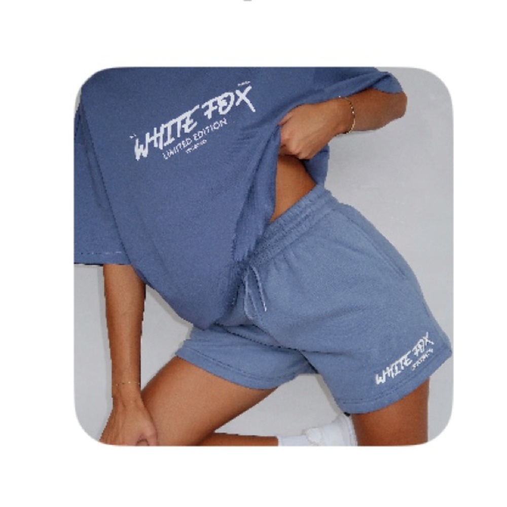 White Fox Blue Sweatpants